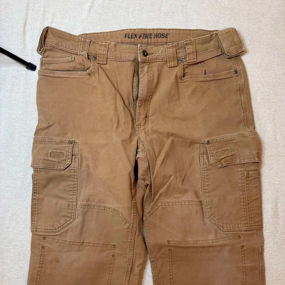 Duluth Trading Co Flex Fire Hose Cargo Pants Mens 40x30 Brown Workwear Utility